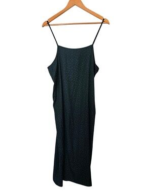 World Market Teal Satin Slip Dress | Minimalist Boho Midi Dress | S/M